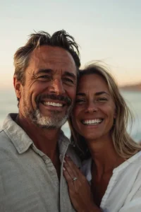 BioMetrix-Metabolic-Testing-Treatment A happy, healthy middle-aged couple at the beach. Get BioMetrix Metabolic Testing from Discovery Health Healing Center in Green Bay.